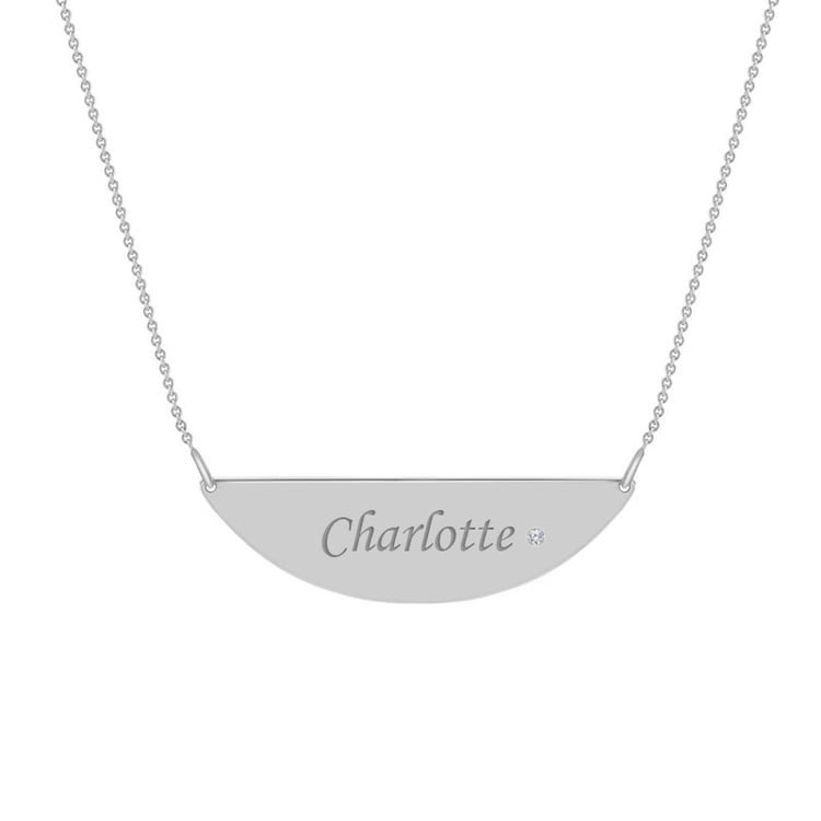 Náhrdelník s gravírem a diamantem 40254