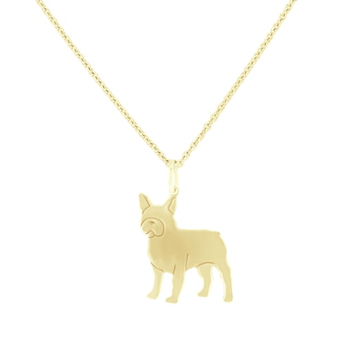 Stříbrný přívěsek ve tvaru psa s gravírem French Bulldog