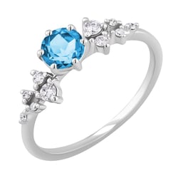 Zásnubní prsten se švýcarským topazem a diamanty Olha