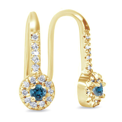 Zlaté náušnice s modrými diamanty 78409