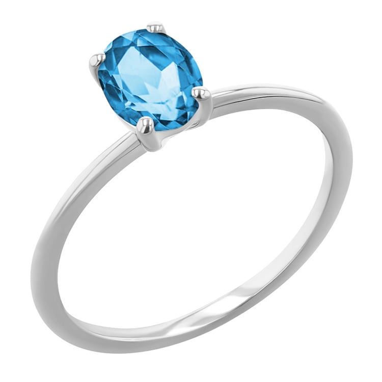 Elegantní zásnubní prsten s oval švýcarským topazem Frost