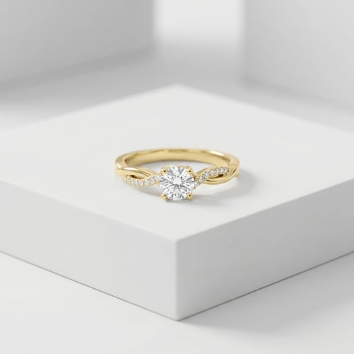 Zásnubní proplétaný prsten s postranními lab-grown diamanty Aliye