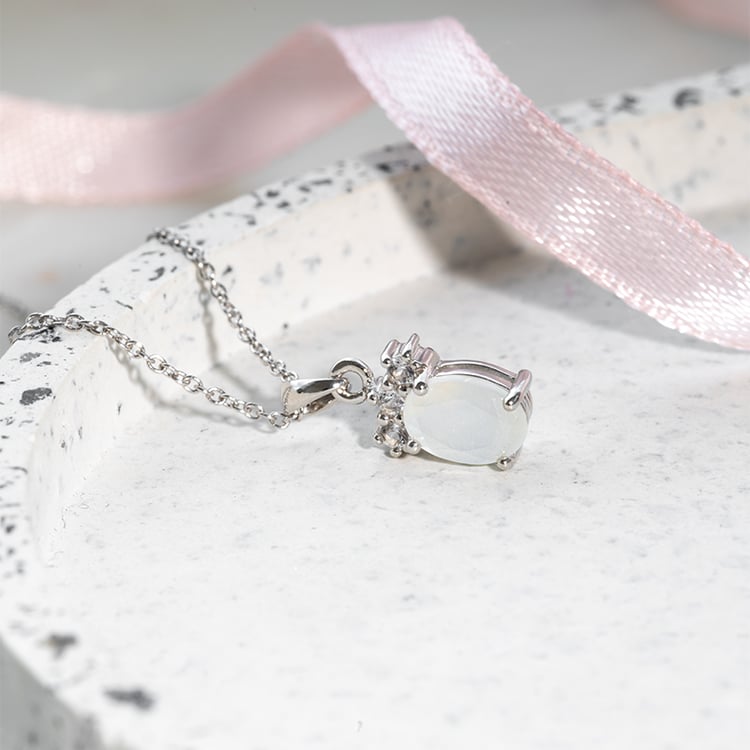 Stříbrný přívěsek s měsíčním kamenem a topazy Kiri 123812