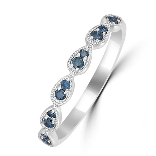 Snubní vintage prsten s modrými diamanty a pánský komfortní Lacy