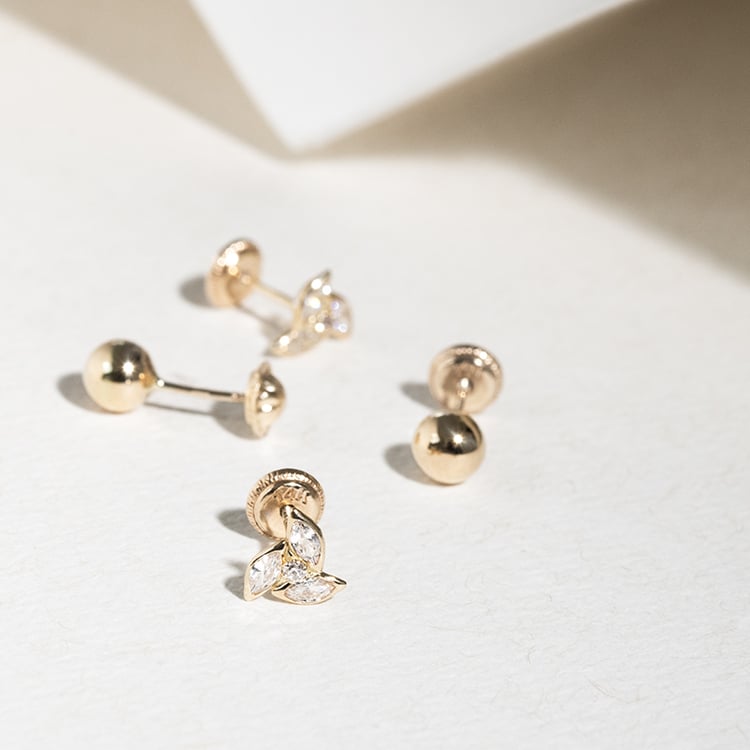 Kuličkové náušnice ze 14k žlutého zlata Heidy 123079