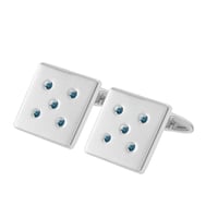 Manžetové knoflíčky ze zlata s modrými diamanty Orien