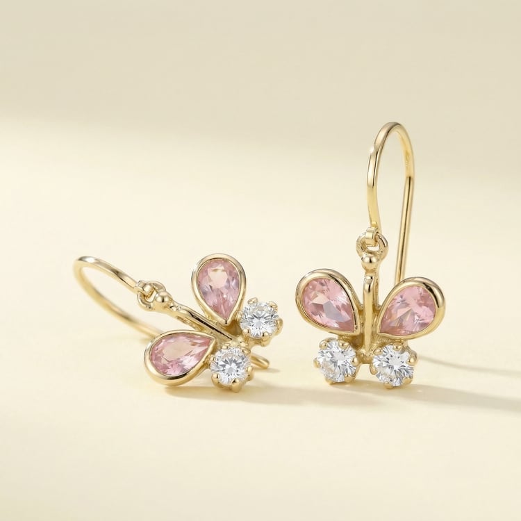 Dětské náušnice ze zlata s motýlkem Any 166668