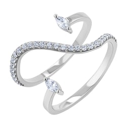 Atypický prsten s moissanity Lina