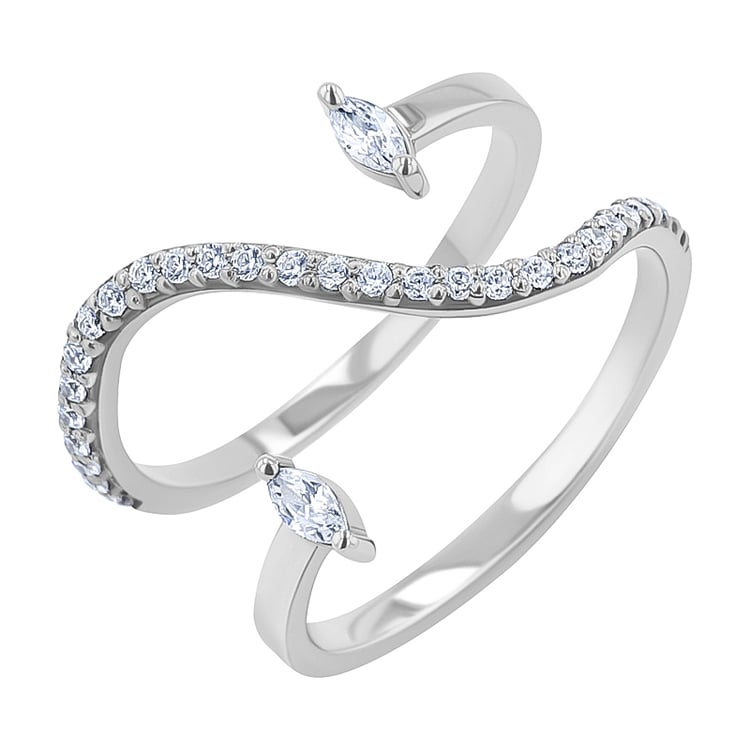 Atypický prsten s moissanity Lina