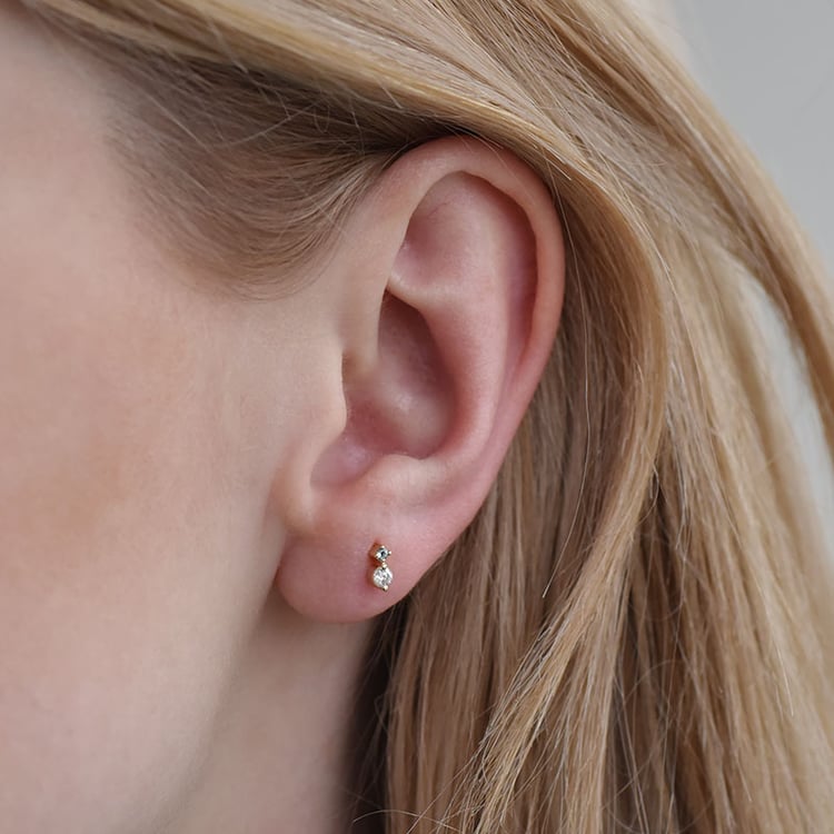 Zlaté cluster náušnice s opálem 90403