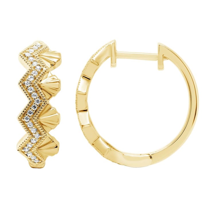 Stříbrné neobvyklé kruhové náušnice s lab-grown diamanty Alva 160970