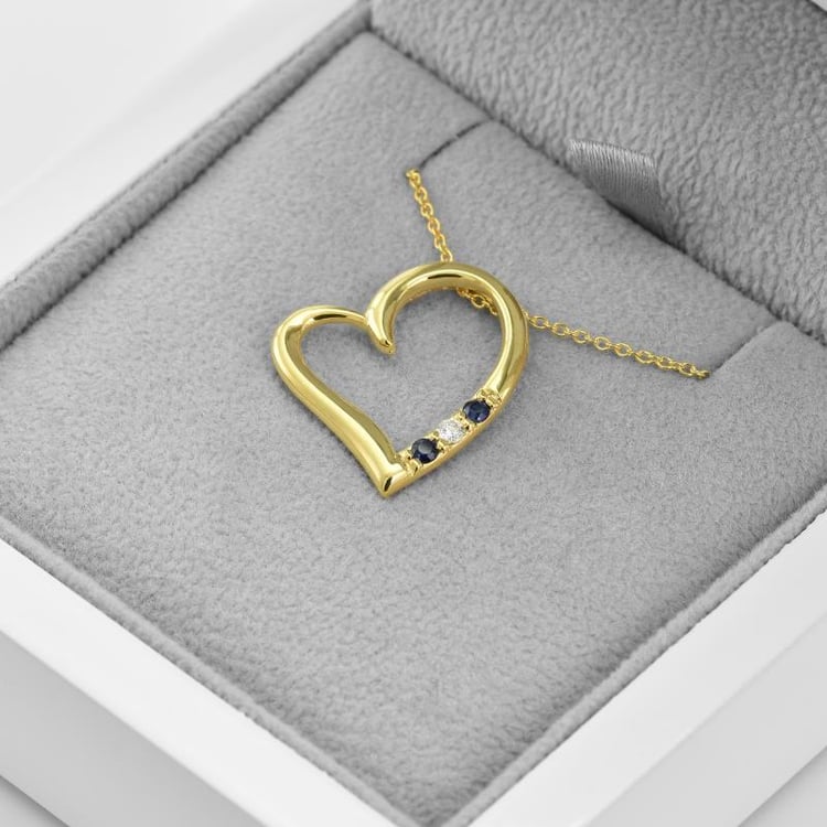 Zlatý náhrdelník se safíry a diamanty 37472