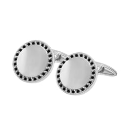 Platinové manžetové knoflíčky s černými diamanty Tallis