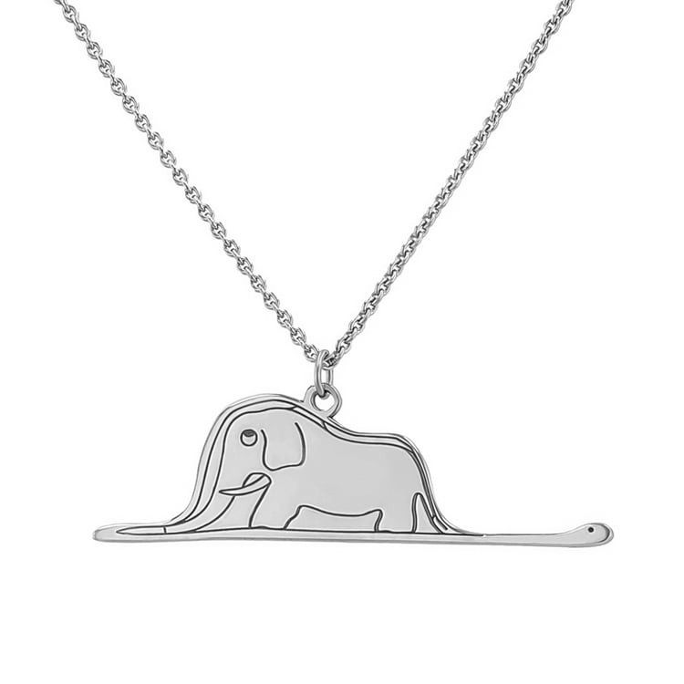 Stříbrný přívěsek Malý princ se slonem a gravírem