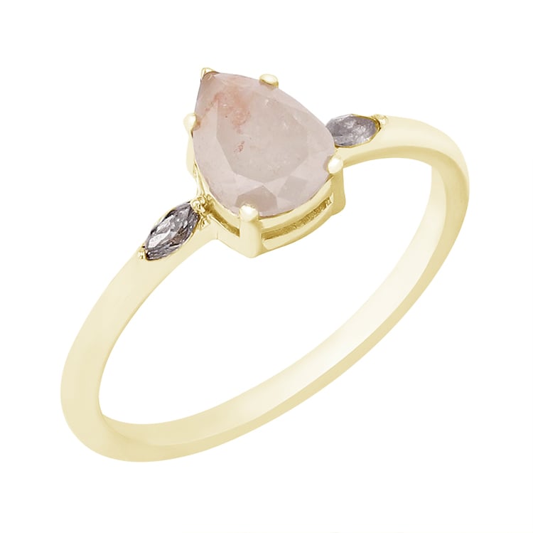 Prsten s růžovým salt and pepper diamantem Omiros