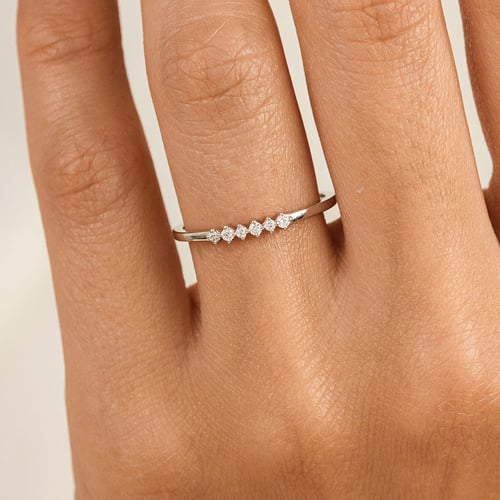 Minimalistický prsten ze stříbra s diamanty Casper