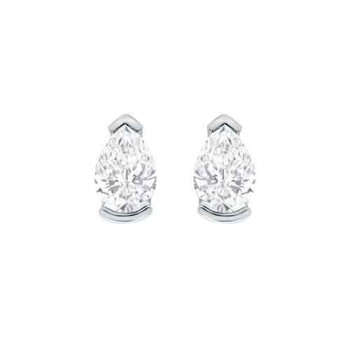 Minimalistické stříbrné peckové náušnice s pear diamanty Ronja