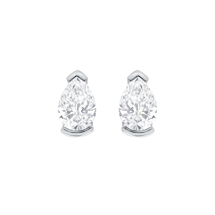 Minimalistické stříbrné náušnice s pear lab-grown diamanty Ronja 160198