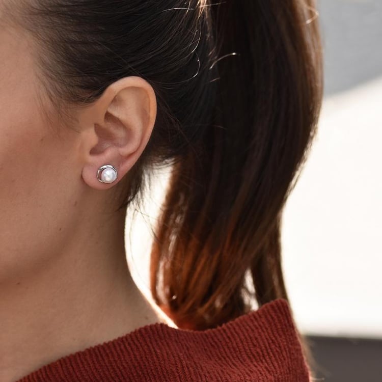 Perlové náušnice z bílého zlata 42697