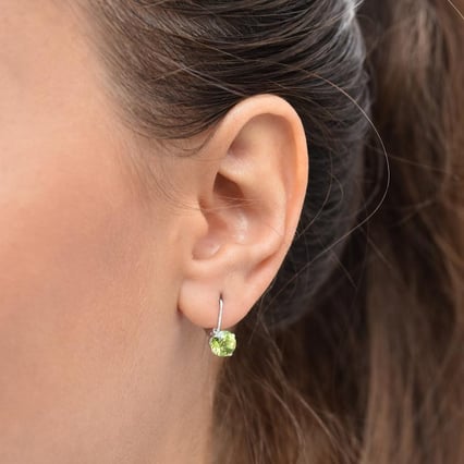 Stříbrné visací náušnice s olivíny Hauko