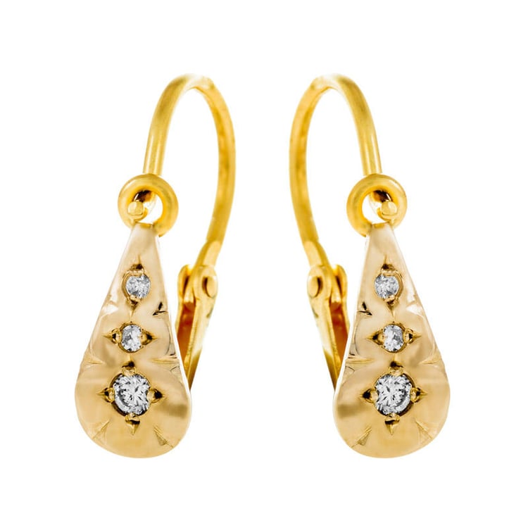 zlaté náušnice s diamanty Shanti