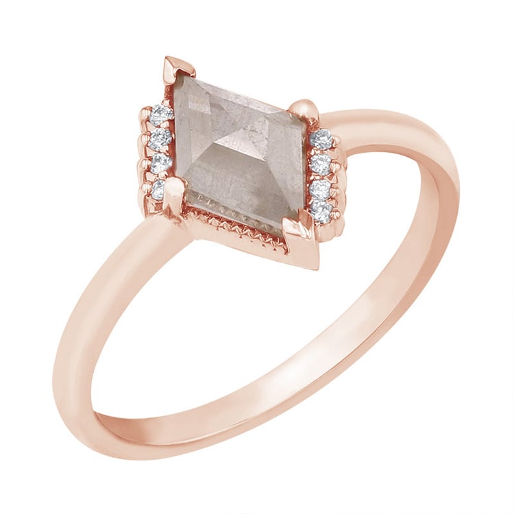 Prsten lozenge se salt and pepper diamantem a lab-grown diamanty Talley 126243