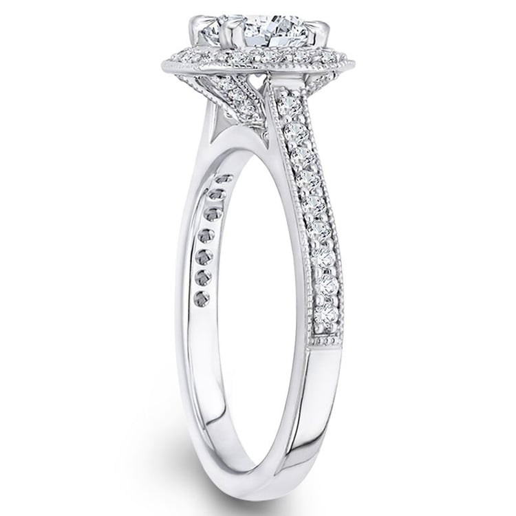 Zlatý diamantový zásnubní prsten v halo stylu 46227