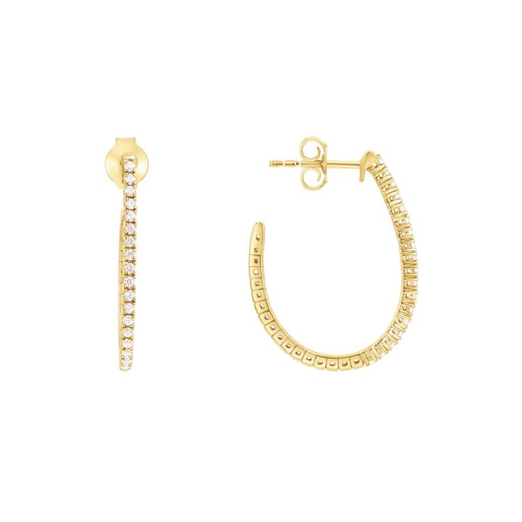 Zlaté flexi půlkruhové náušnice s diamanty Dunst 141258