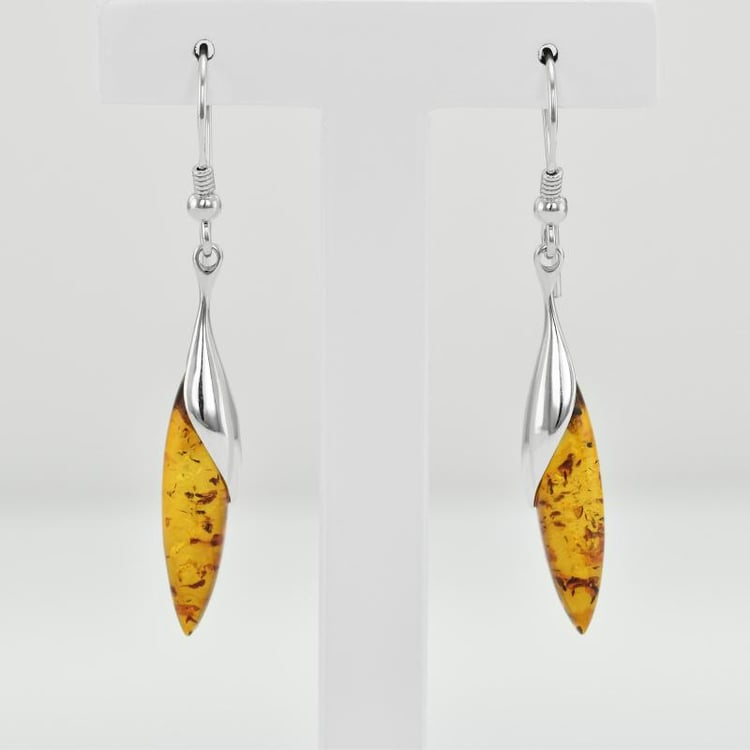 Jantarové visací náušnice 20468