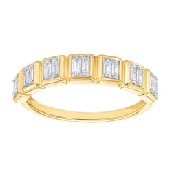 Half-eternity prsten ze zlata s lab-grown baguette diamanty Faheem