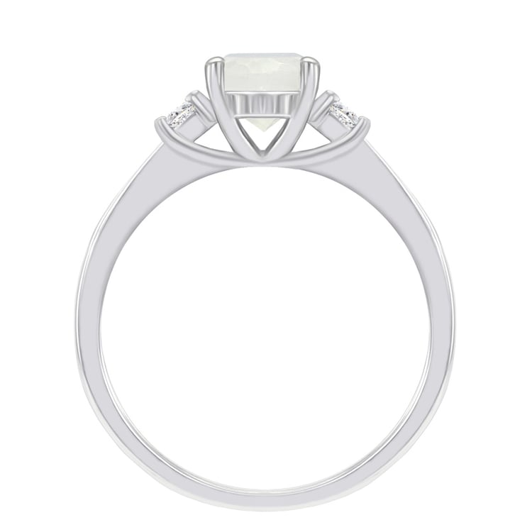 Prsten ze zlata s měsíčním kamenem a moissanity 51767