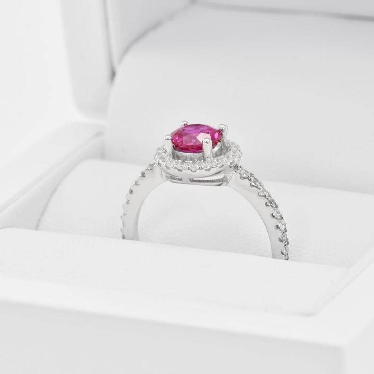 Prsten s růžovým safírem 20024