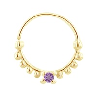 Zlatý septum piercing s ametystem Arla