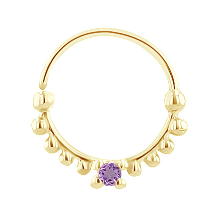 Zlatý septum piercing s ametystem Arla