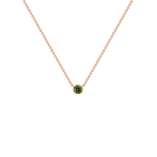 Stříbrný minimalistický náhrdelník se zeleným diamantem Glosie