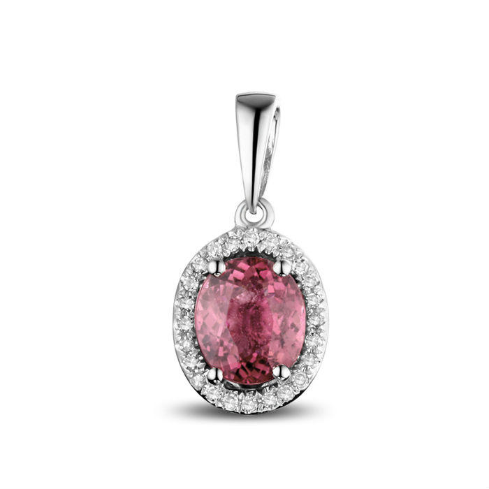 Zlatý přívěsek s turmalínem a diamanty