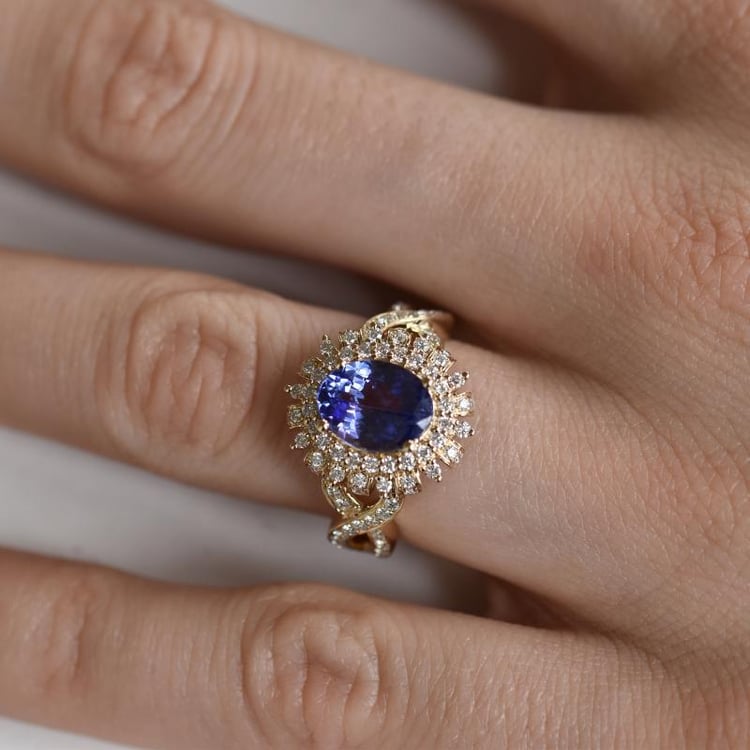 Zlatý prsten s tanaznitem 17713