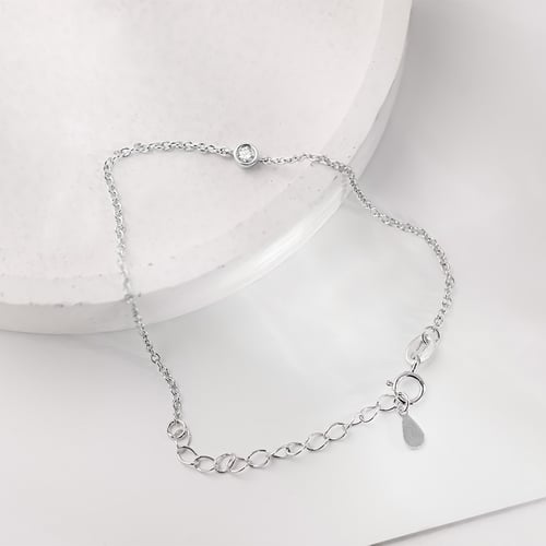Stříbrný minimalistický náramek s diamantem Bonato