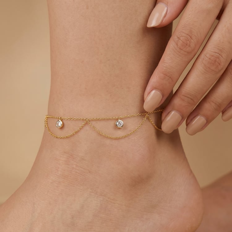 Stříbrný minimalistický náramek na nohu Hanna 167059