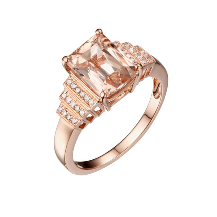 Zlatý prsten s emerald morganitem