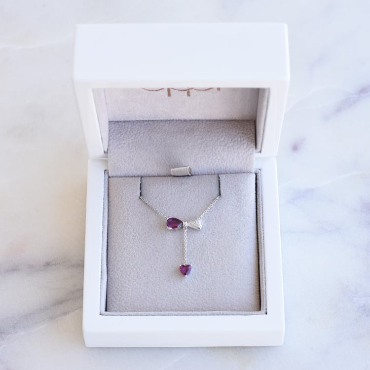 Náhrdelník s granáty a diamanty 87389