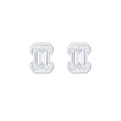 Minimalistické stříbrné peckové náušnice s emerald lab-grown diamantem Agata