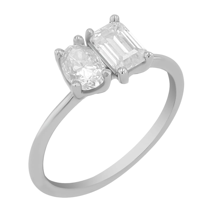 Zásnubní prsten Toi et Moi s moissanity Luca 110322