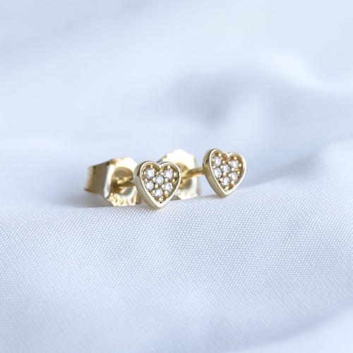 Srdcové náušnice s diamanty Janella