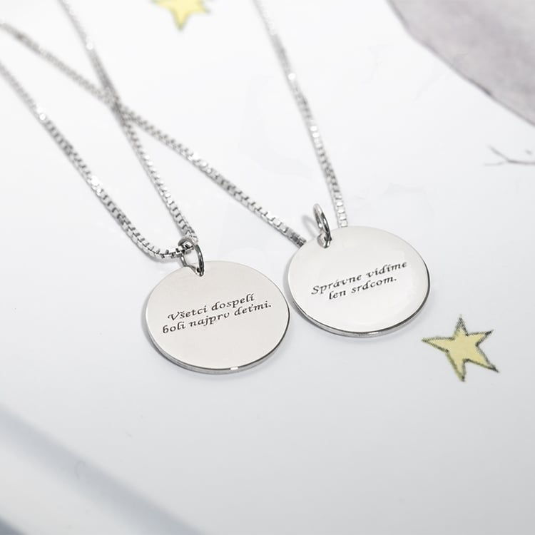 Stříbrný přívěsek s princem a liškou a gravírem dle vaší volby 122629