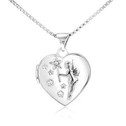 Srdíčkový medailon ze stříbra s diamantem Charise