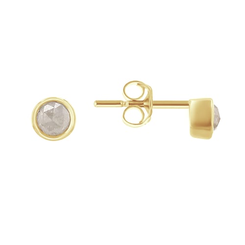 Minimalistické bezel náušnice se salt and pepper diamanty Tofine