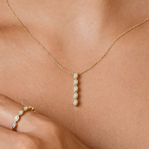 Zlatý přívěsek s lab-grown diamanty Alice