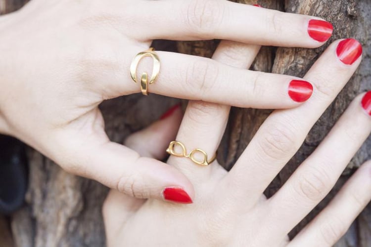 Pozlacený prsten Uma 9553