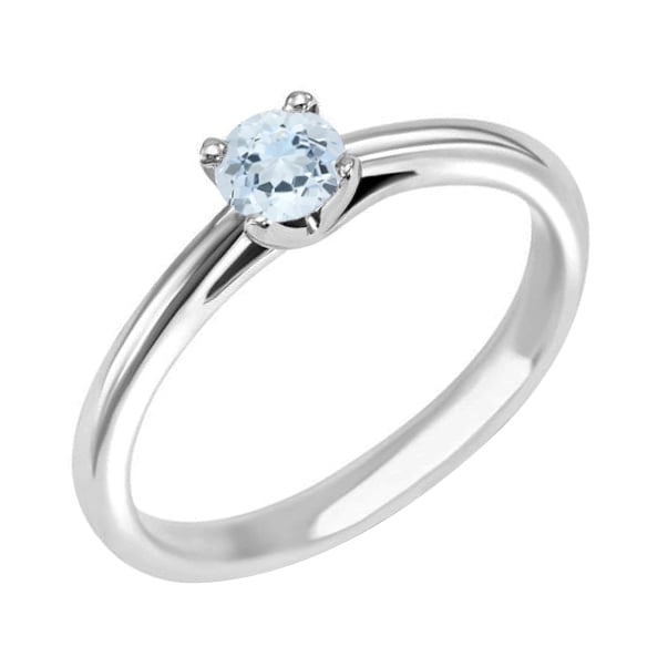 Zásnubní prsten ze zlata s akvamarínem Kemi